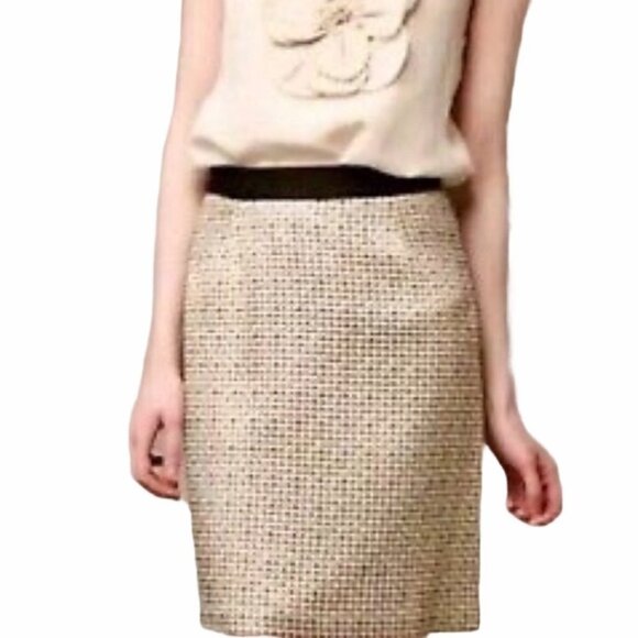 Kate Spade Kylie Gold Tweed Boucle Pencil Skirt Size 0
